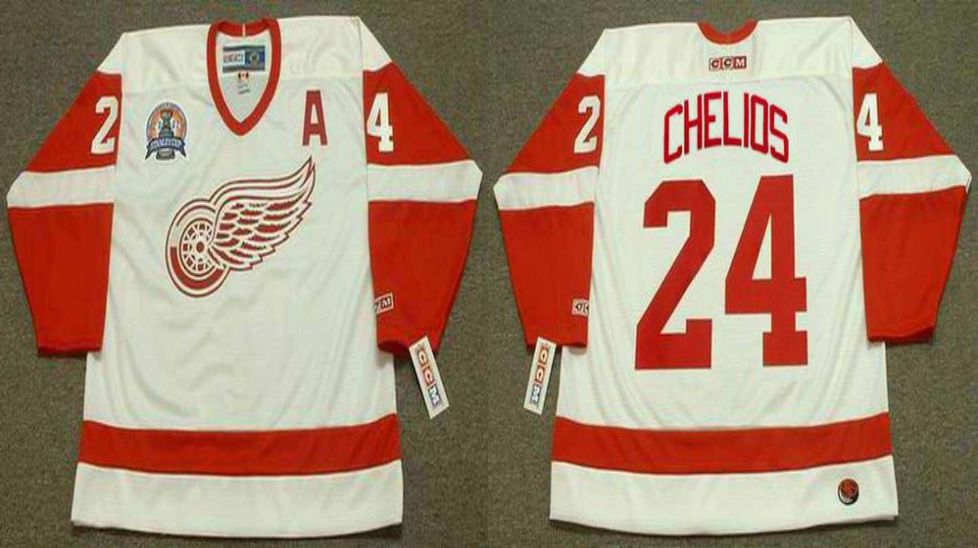 2019 Men Detroit Red Wings #24 Chelios White CCM NHL jerseys1->detroit red wings->NHL Jersey